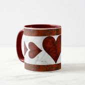 Herzenmuster aus Rotstein Tasse (Vorderseite Links)