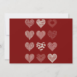 Herzens Valentinstag Neun Herzen Valentinsliebe Dankeskarte