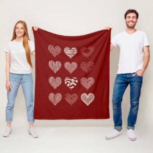 Herzens Valentinstag Neun Herzen Valentinsliebe Fleecedecke