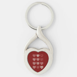 Herzens Valentinstag Neun Herzen Valentinsliebe Schlüsselanhänger