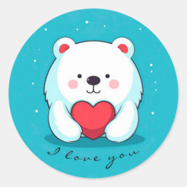 Herzensbär, personalisiert runder aufkleber