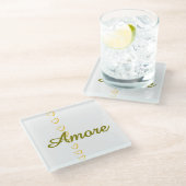 Herzenscroll Glasuntersetzer (Schrägansicht)