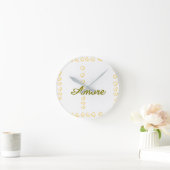 Herzenscroll Runde Wanduhr (Zuhause)