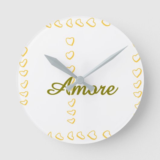 Herzenscroll Runde Wanduhr (Vorderseite)