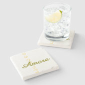 Herzenscroll Steinuntersetzer (Seitenansicht)