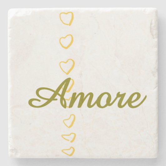 Herzenscroll Steinuntersetzer (Vorderseite)