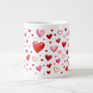 Herzensglück - romantisches Herzdesign Jumbo-Tasse