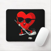 Herzenslust Eishockey Niedlicher Valentinstag Spor Mousepad (Mit Mouse)