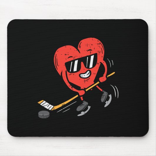 Herzenslust Eishockey Valentinstag Liebe Sport Mousepad (Vorne)