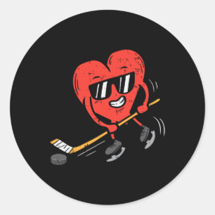 Herzenslust Eishockey Valentinstag Liebe Sport Runder Aufkleber