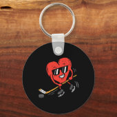 Herzenslust Eishockey Valentinstag Liebe Sport Schlüsselanhänger (Vorderseite)