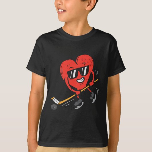 Herzenslust Eishockey Valentinstag Liebe Sport T-Shirt (Vorderseite)