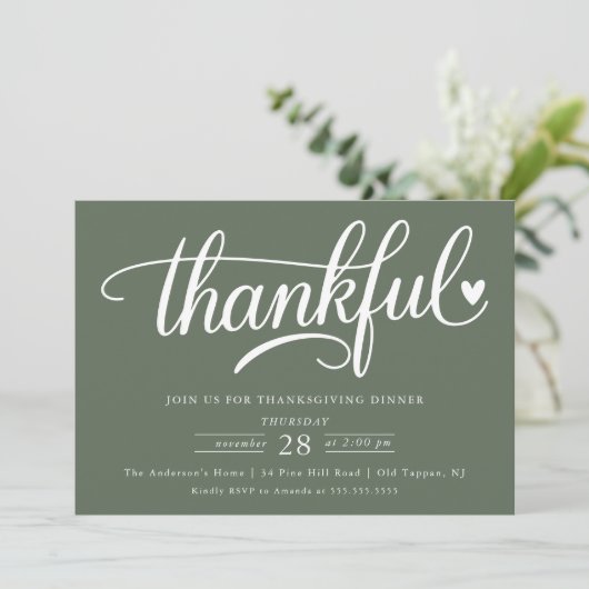 Herzenslust Erntedank Dinner Einladung (Stehend Vorderseite)