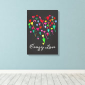 Herzenslust, farbenfrohe Regenbogenkunst Leinwanddruck (Insitu (Holzboden))