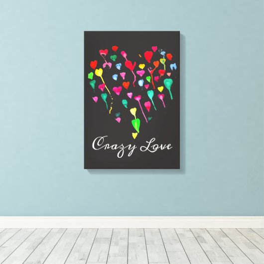 Herzenslust, farbenfrohe Regenbogenkunst Leinwanddruck (Insitu (Holzboden))