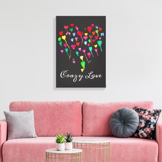 Herzenslust, farbenfrohe Regenbogenkunst Leinwanddruck (Insitu (Wohnzimmer))