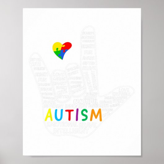 Herzenslust Liebe Gebärdensprache Handautismus Bew Poster (Vorne)