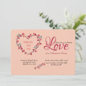 Herzenslust Valentinstag Party Einladung (Stehend Vorderseite)