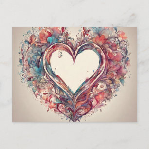 Herzenssaiten - Aquarell-Herzmalerei Postkarte