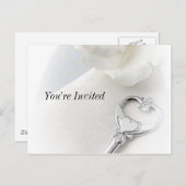 Herzensschlüssel Einladungspostkarte (Vorne/Hinten)