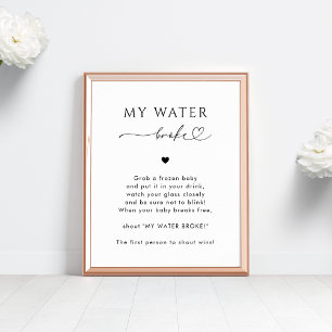 Herzensschrift Mein Wasser Broke Baby Duschenspiel Poster