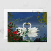Herzensschwäne Blume 1 Postkarte (Vorne/Hinten)