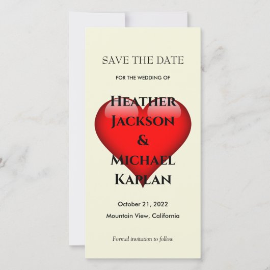Herzenssehen Beruflich Minimalistisch modern Save The Date (Vorderseite)
