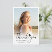 Herzensskript-Abschluss danke Fotokarte (Stehend Vorderseite)
