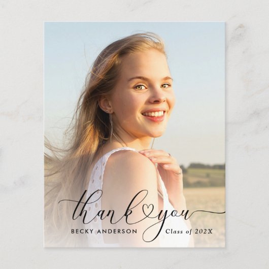 Herzensskript danke Skript Abschluss Karte (Vorderseite)