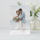Herzensskript Hochzeit Foto danke Karte (Stehend Vorderseite)