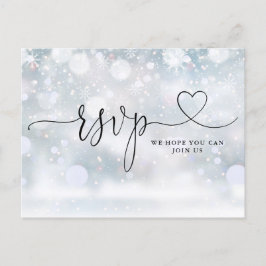 Herzensskript Winterschneeflocken Song-Anfrage Einladungspostkarte