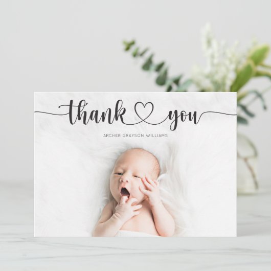 Herzensskriptankündigung Ankündigung Dankeschön-Ka (Stehend Vorderseite)