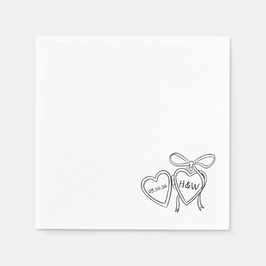 Herzensstiftung und Bow-Illustration Serviette (Vorderseite)