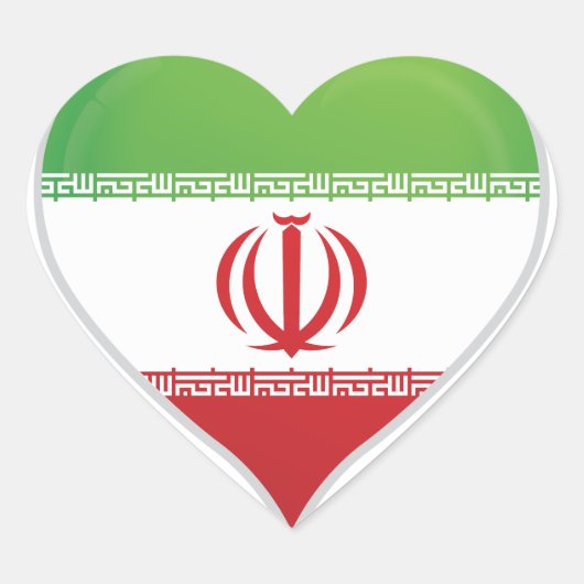 Herzensticker der iranischen Liebe Herz-Aufkleber (Vorderseite)