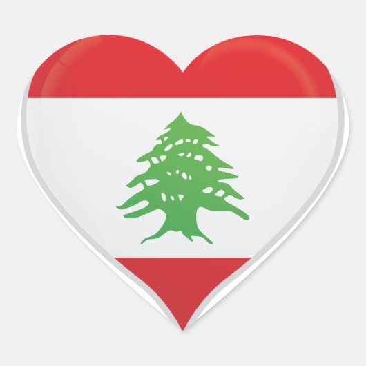 Herzensticker der Libanon-Liebe Herz-Aufkleber (Vorderseite)