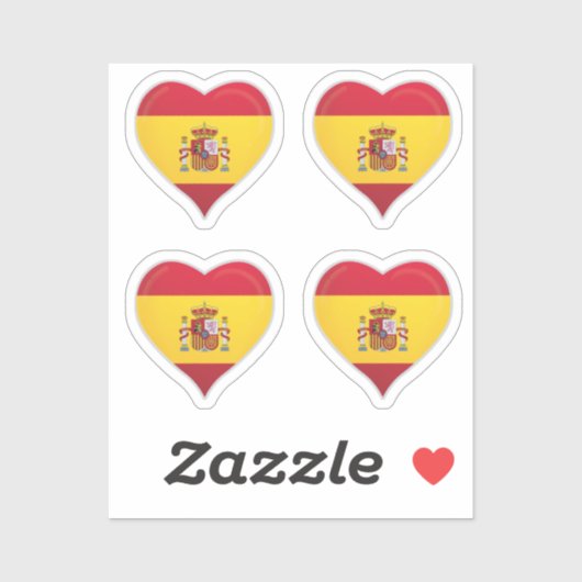 Herzensticker der spanischen Liebe Aufkleber (Blatt)