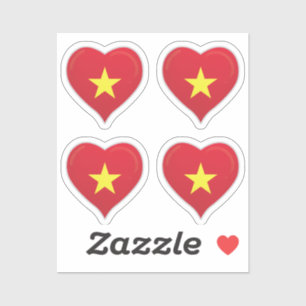 Herzensticker der vietnamesischen Liebe Aufkleber