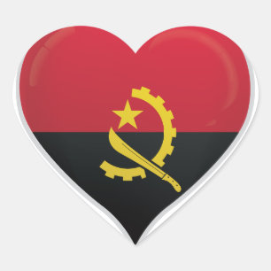 Herzensticker für Angola-Liebe Herz-Aufkleber