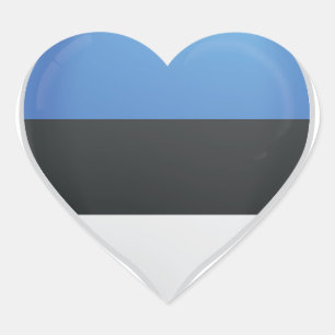Herzensticker für die estnische Liebe Herz-Aufkleber