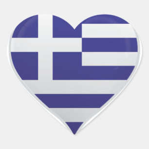 Herzensticker für die griechische Liebe Herz-Aufkleber