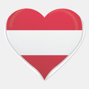 Herzensticker für die österreichische Liebe Herz-Aufkleber