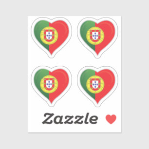Herzensticker für die portugiesische Liebe Aufkleber