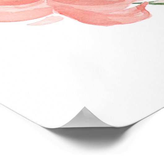 Herzenswunsch Rosa Rose Poster (Ecke)