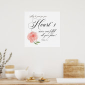 Herzenswunsch Rosa Rose Poster (Küche)