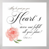 Herzenswunsch Rosa Rose Poster (Vorne)