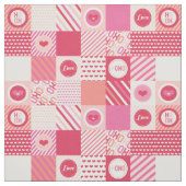 Herzenvalentine-Gewebe der Patchwork-quadratisches Stoff (Muster)