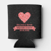 Herzerkrankung in Schwarz und Rot Glitzer Dosenkühler (Rückseite)