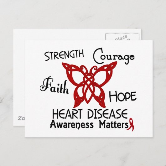 Herzerkrankung Keltischer Schmetterling 3 Postkarte (Vorne/Hinten)