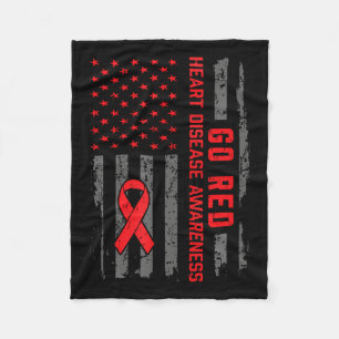 Herzerkrankungen Amerikanische Flagge Go Rotes Her Fleecedecke