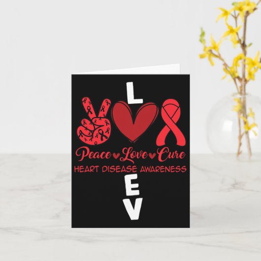 Herzerkrankungen Aufklärung des roten Ribbon Herzi Karte (Gelbe Blume)